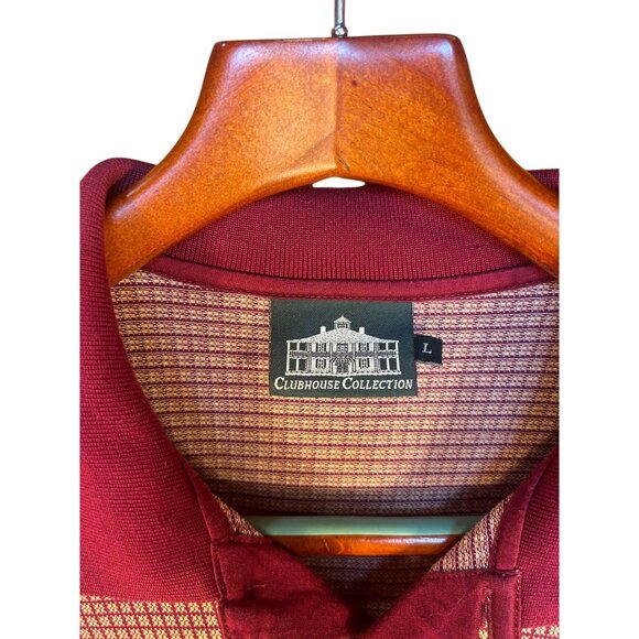 Masters Golf Clubhouse Collection Men's Polo Shirt L Burgundy Masters Golf Logo - Picture 4 of 7